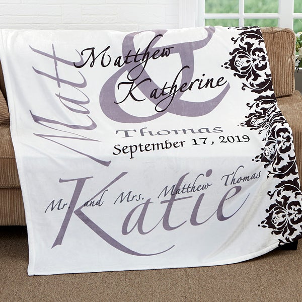 Wedding Couple Personalized 60x80 Fleece Blanket Wedding Gifts