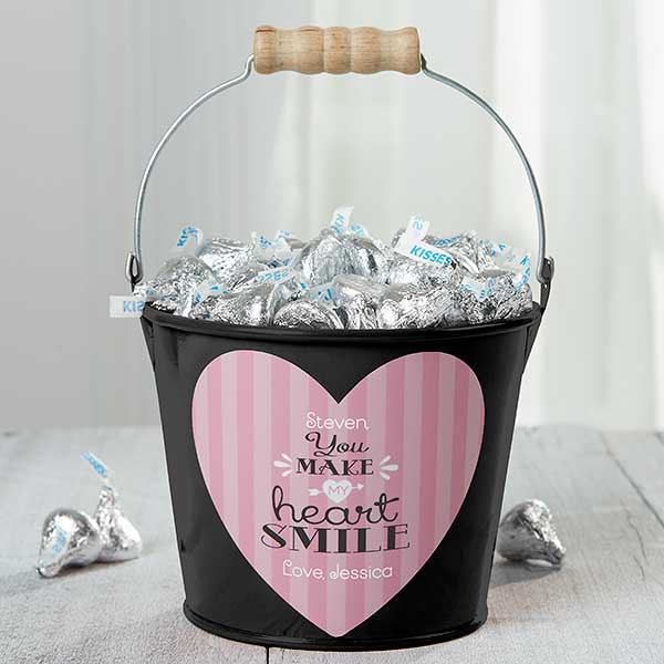Personalized Mini Treat Bucket - You Make My Heart Smile - 16508