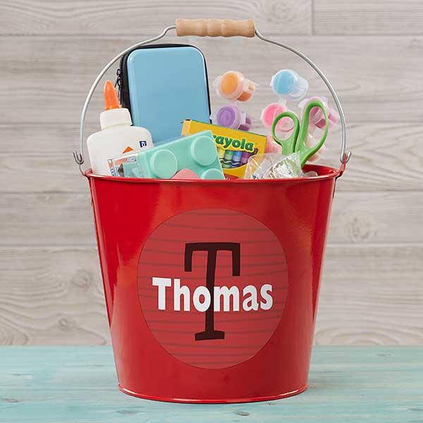 Personalized Mini Metal Bucket Pen Holder - Just Me - 16511