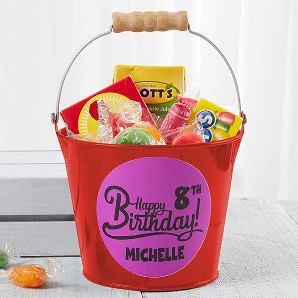 Personalized Birthday Mini Metal Bucket - Birthday Treats - 16512