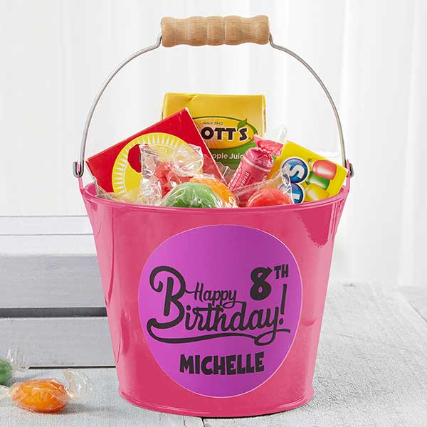 Personalized Birthday Mini Metal Bucket - Birthday Treats - 16512