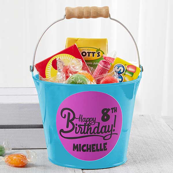 Personalized Birthday Mini Metal Bucket - Birthday Treats - 16512