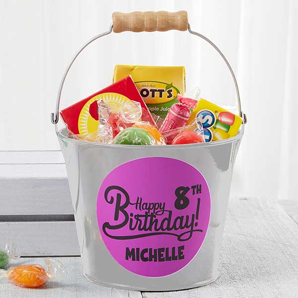 Personalized Birthday Mini Metal Bucket - Birthday Treats - 16512