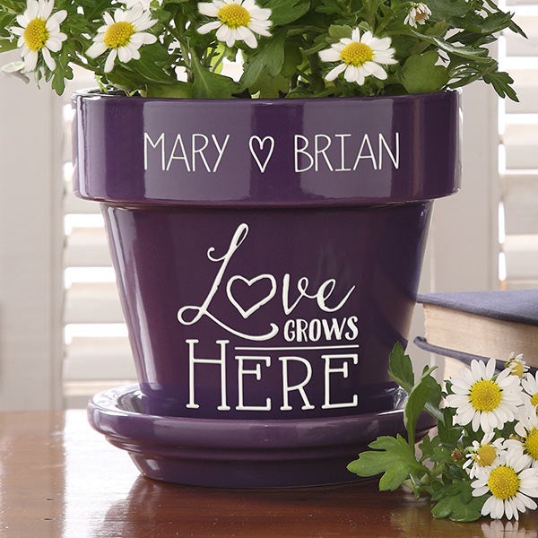 Personalized Flower Pots - Love Grows Here - 16513