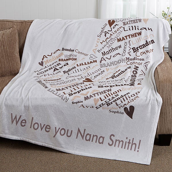 Her Heart Of Love Personalized 60x80 Fleece Blanket