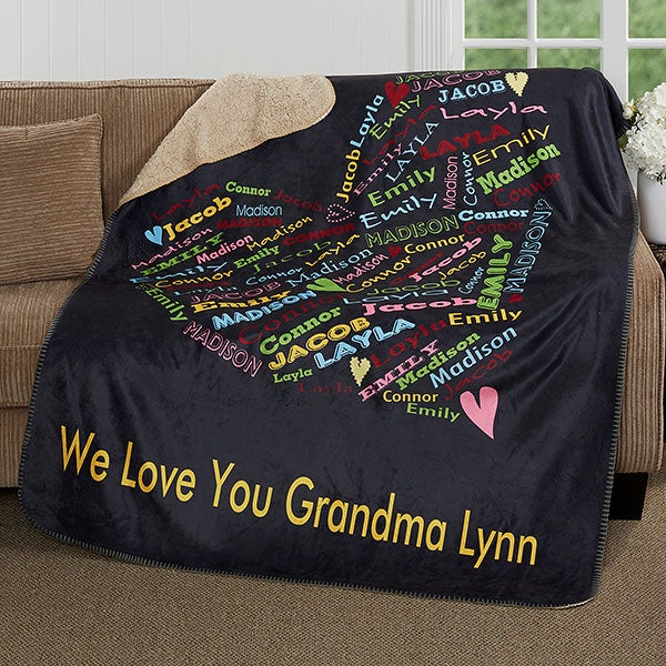 Personalized Blankets For Mom & Grandma - Her Heart of Love - 16523