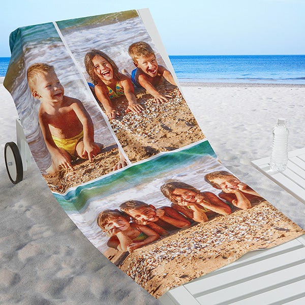 Personalized Photo Beach Towel - Photo Collage - 16537