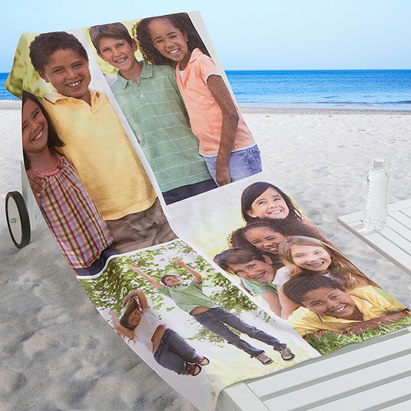 Personalized Photo Beach Towel - Photo Collage - 16537