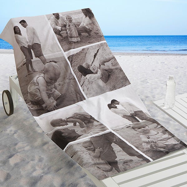 Personalized Photo Beach Towel - Photo Collage - 16537