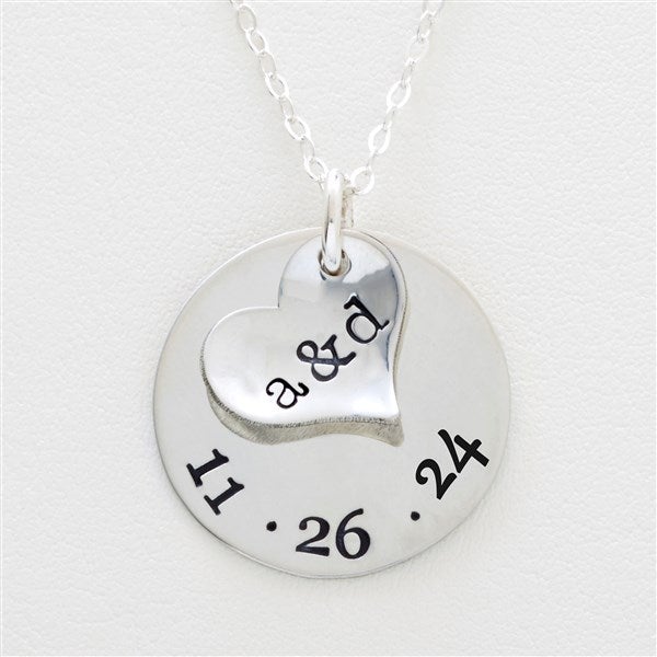 Personalized Heart Initials Necklace - Special Couple - 16541D