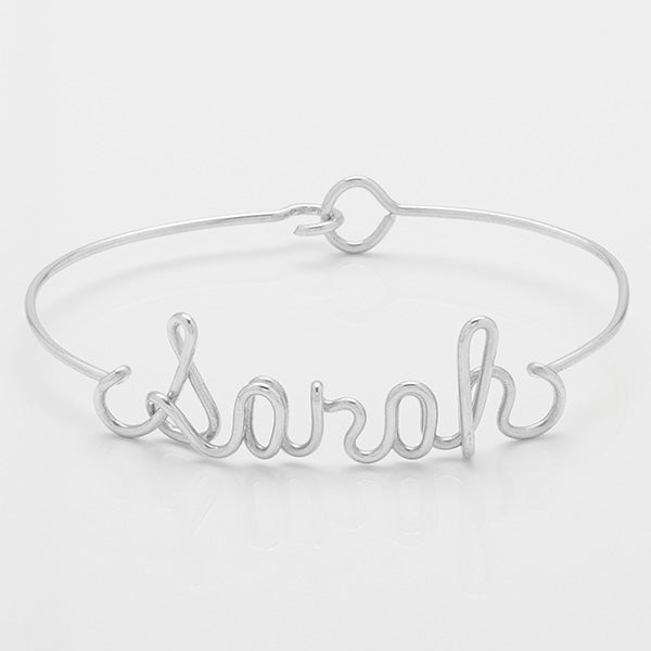 14K Solid Gold Personalized Name Slider Bracelet