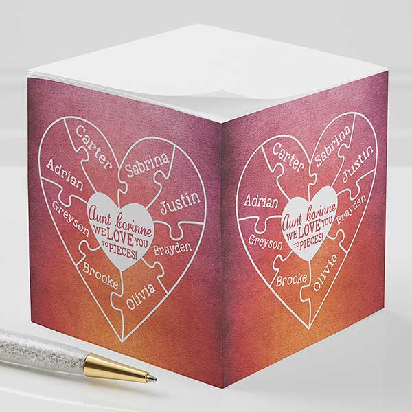 Personalized Paper Cube Notepads - We Love You To Pieces - 16561