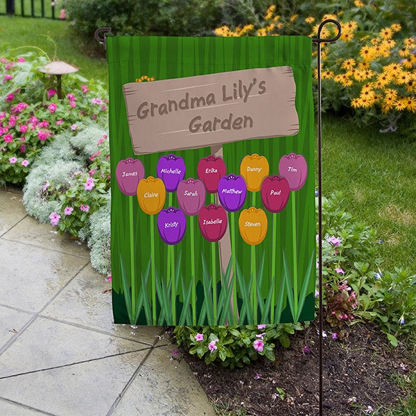 Grandma S Garden Personalized Flag, Photo Garden Flag