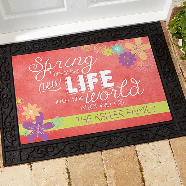 Personalized Spring Flowers Doormats