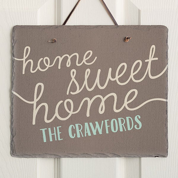 Personalized Welcome Sign - Front Door Greeting Slate Plaque - 16636