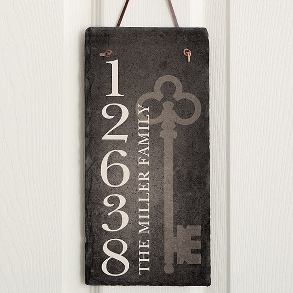 Personalized Slate Address Plaque - House Key - 16638