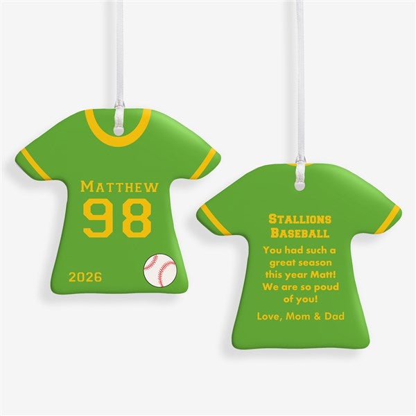 Personalized Baseball Jersey Christmas Ornaments - 16656
