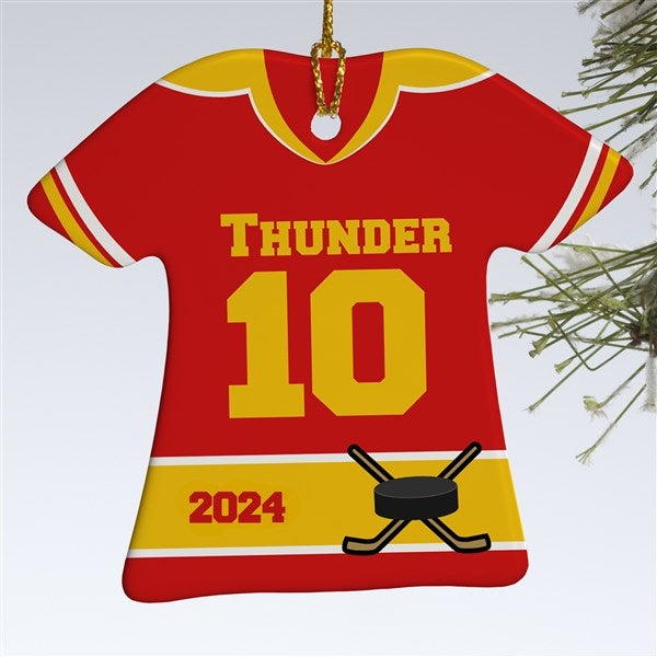 Personalized Hockey Jersey Christmas Ornaments - 16659