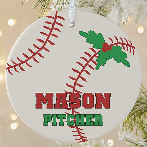 Personalized Baseball Christmas Ornaments - 16665