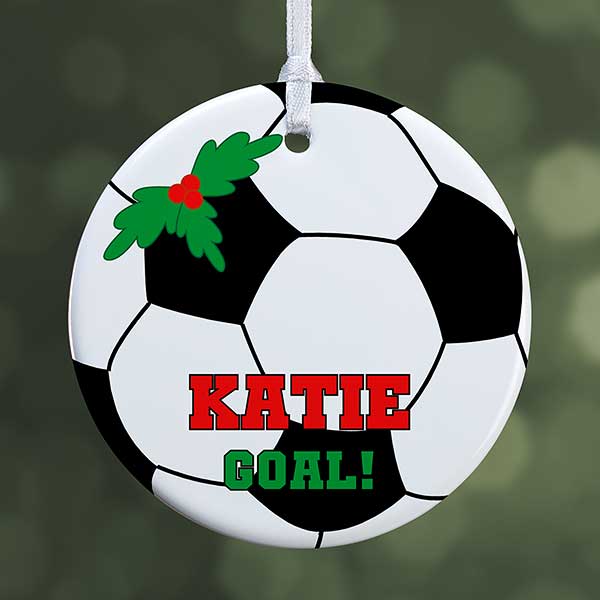 3D Soccer Ball Personalized Christmas Ornament 