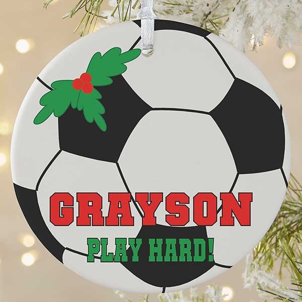 Personalized Soccer Christmas Ornaments - 16670