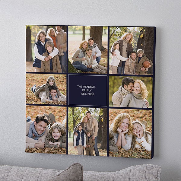 Personalized Photo Canvas Print - Family Photo Montage - 16675