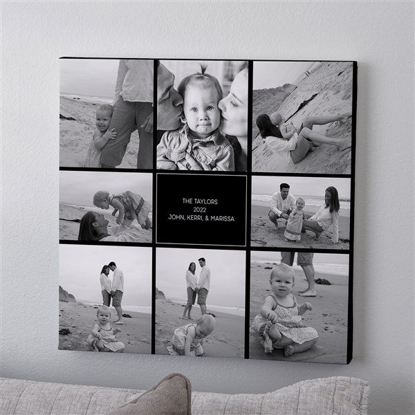 Personalized Photo Canvas Print - Family Photo Montage - 16675