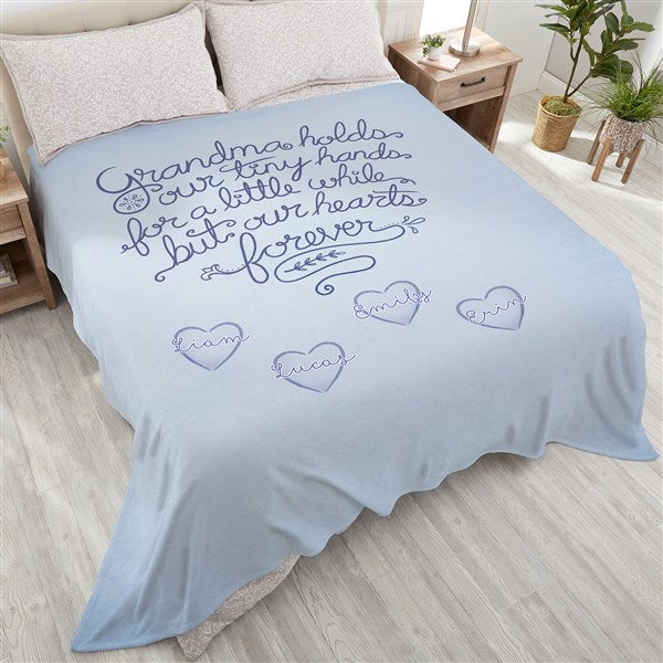 Grandchildren Fill Our Hearts Personalized 180x90 King Fleece Blanket