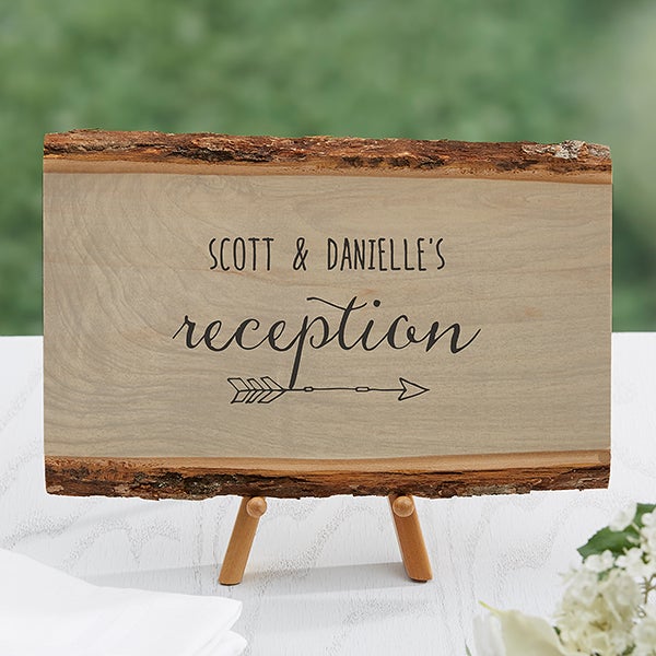 Rustic Wedding Reception Personalized Basswood Plank Sign - 16704