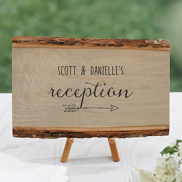 Rustic Wedding Reception Personalized Basswood Plank Sign