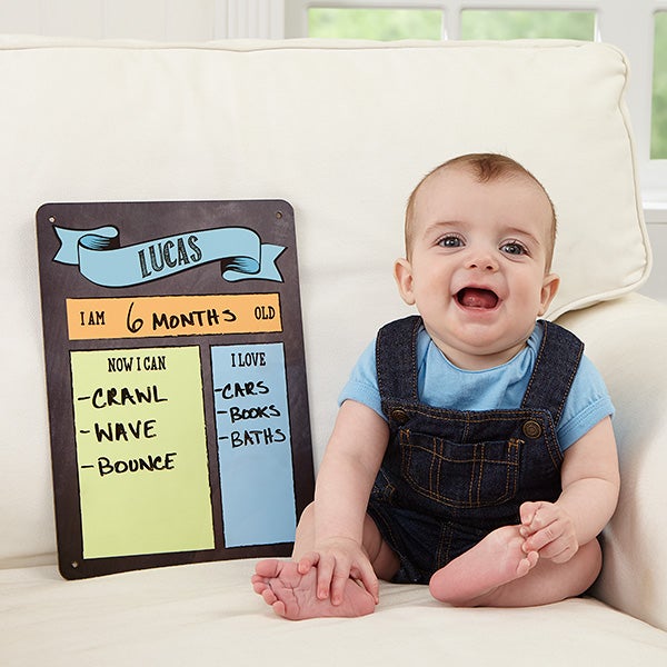 Personalized Baby Dry Erase Sign - Baby Month By Month - 16732