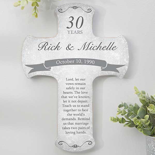 Personalized Romantic Cross - Anniversary Blessings - 16736