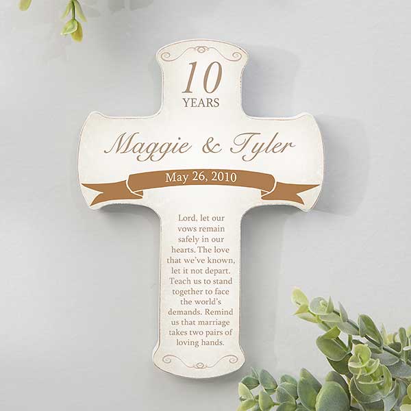 Personalized Romantic Cross - Anniversary Blessings - 16736