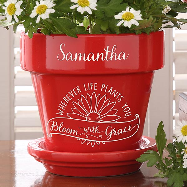 Personalized Flower Pot - Inspiration To Grow - 16739