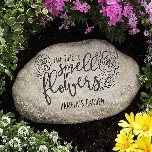 Personalized Garden Stones - Time To Smell The Flowers - 16743