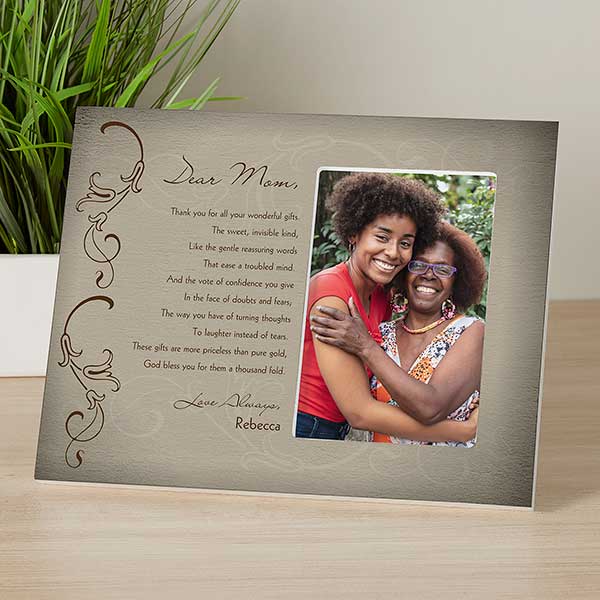 Christmas Gifts for Mom Grandma, Home Is Where Mom Is, Wooden Photo Holder  Gifts from Daughter Son, Mom Birthday Gifts Picture Frame, New Mom Gifts  for Christmas 