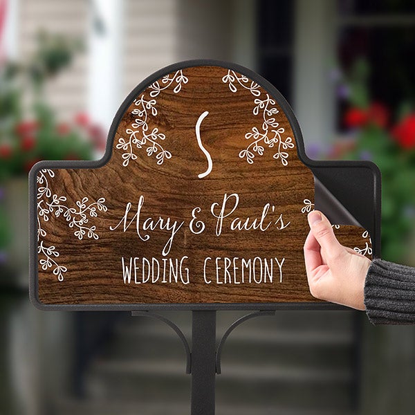 Personalized Rustic Garden Stake - Our Rustic Wedding - 16758