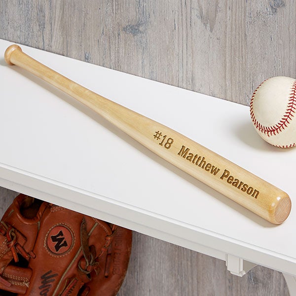 Mini Wood Baseball Bats with Personalized Engraving