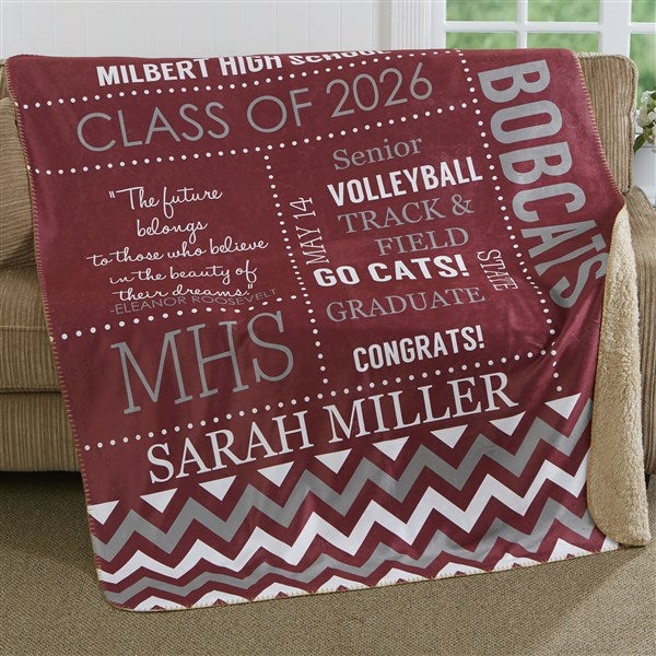 Personalized Graduation Blankets - School Memories - 16782
