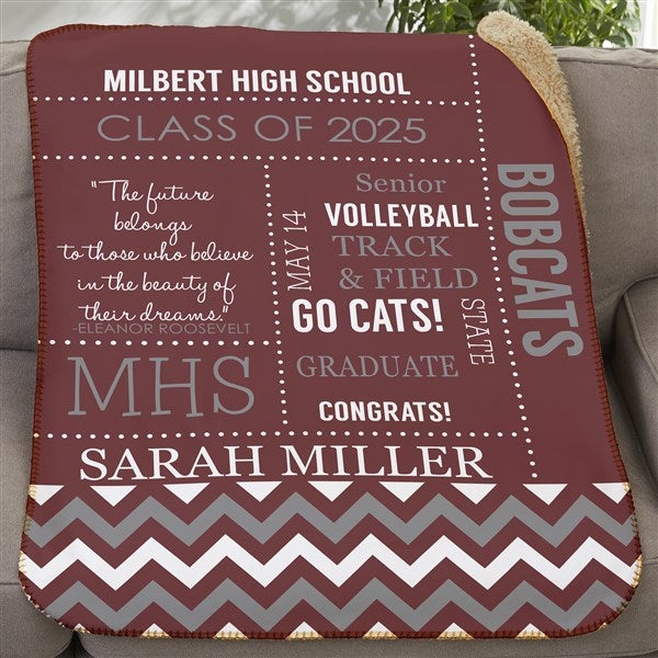 Personalized Graduation Blankets - School Memories - 16782