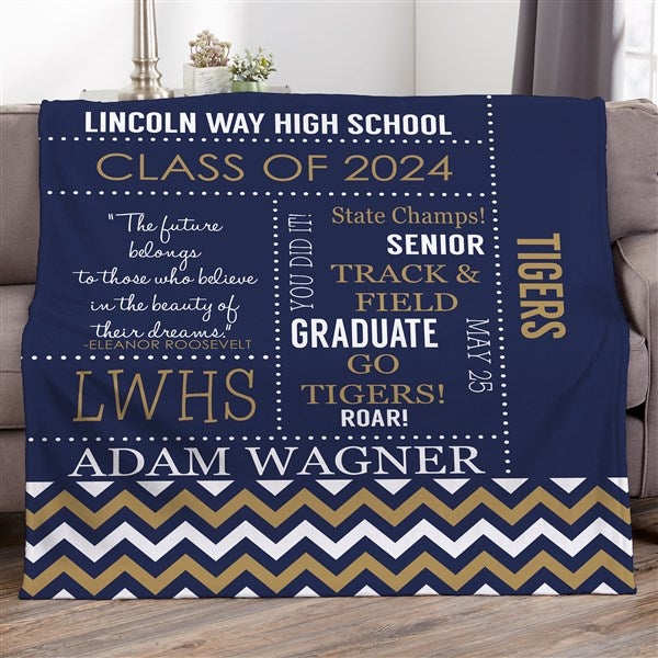 Personalized Graduation Blankets - School Memories - 16782