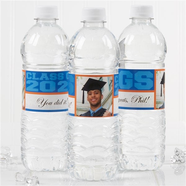 Personalized Photo Water Bottle Labels for Graduation - 16797