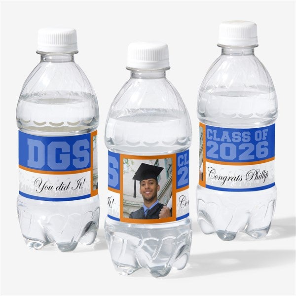 Personalized Photo Water Bottle Labels for Graduation - 16797