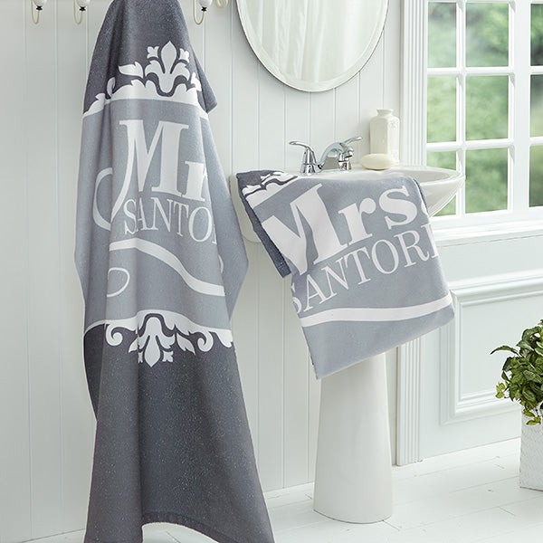 The Happy Couple Personalized 30x60 Bath Towel