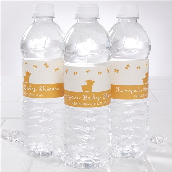Personalized Baby Shower Water Bottle Labels - Zoo Animals - 16816
