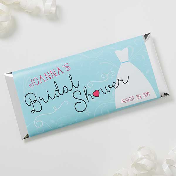 Personalized Bridal Shower Candy Bar Wrappers - The Dress