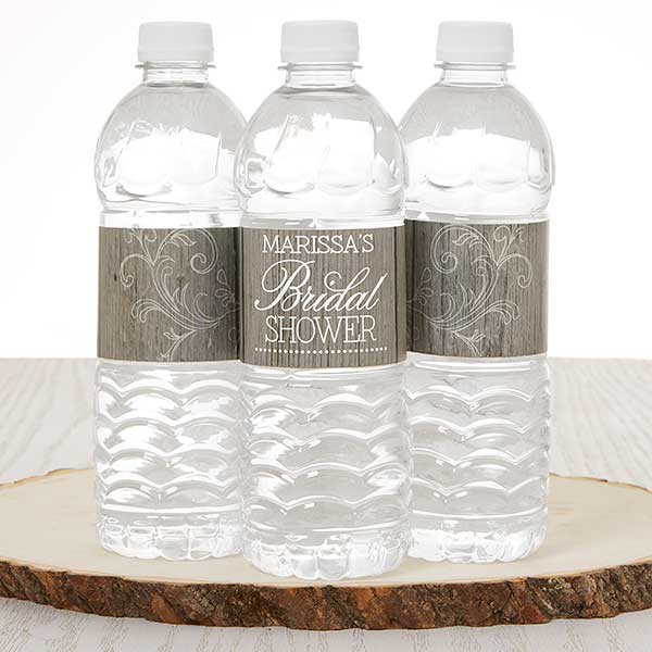 Personalized Water Bottle Labels - Rustic Bridal Shower - 16835