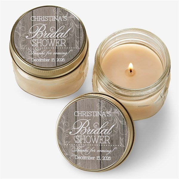Personalized Mason Jar Candles - Bridal Shower Favors  - 16841