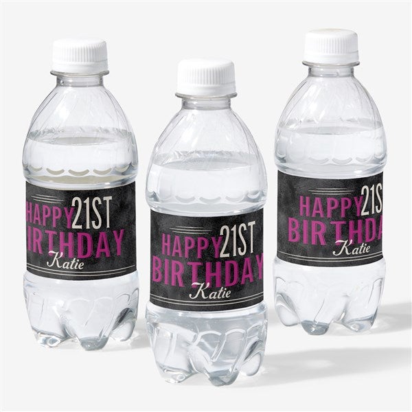 Personalized Birthday Party Water Bottle Labels - Vintage - 16852