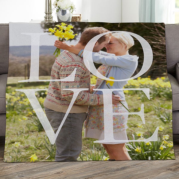 Personalized LOVE Photo Couple Blanket - 16883